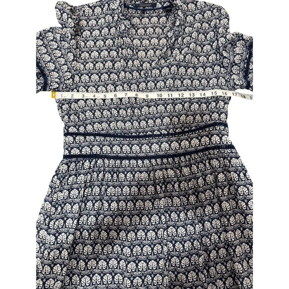 Scotch Soda Maison Scotch Tiered Dress Ladder Lace Navy White Women Size L - Picture 5 of 10